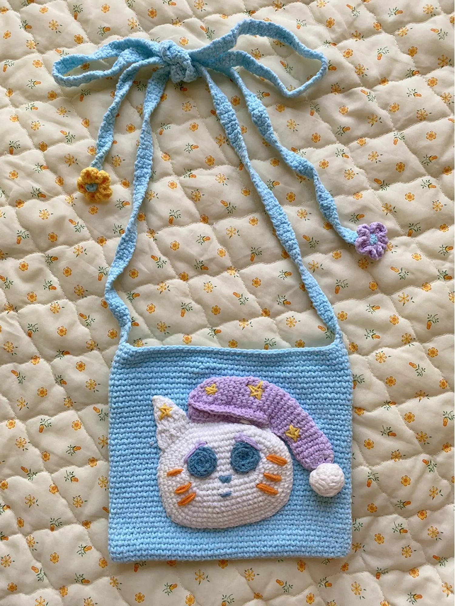 Japanese Multicolor Knit Wool Detachable Collar Bag 12 Styles