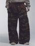 NONAME SPACE Deformed Camo Low Waist Sweatpants Loose Fit Stretch Print
