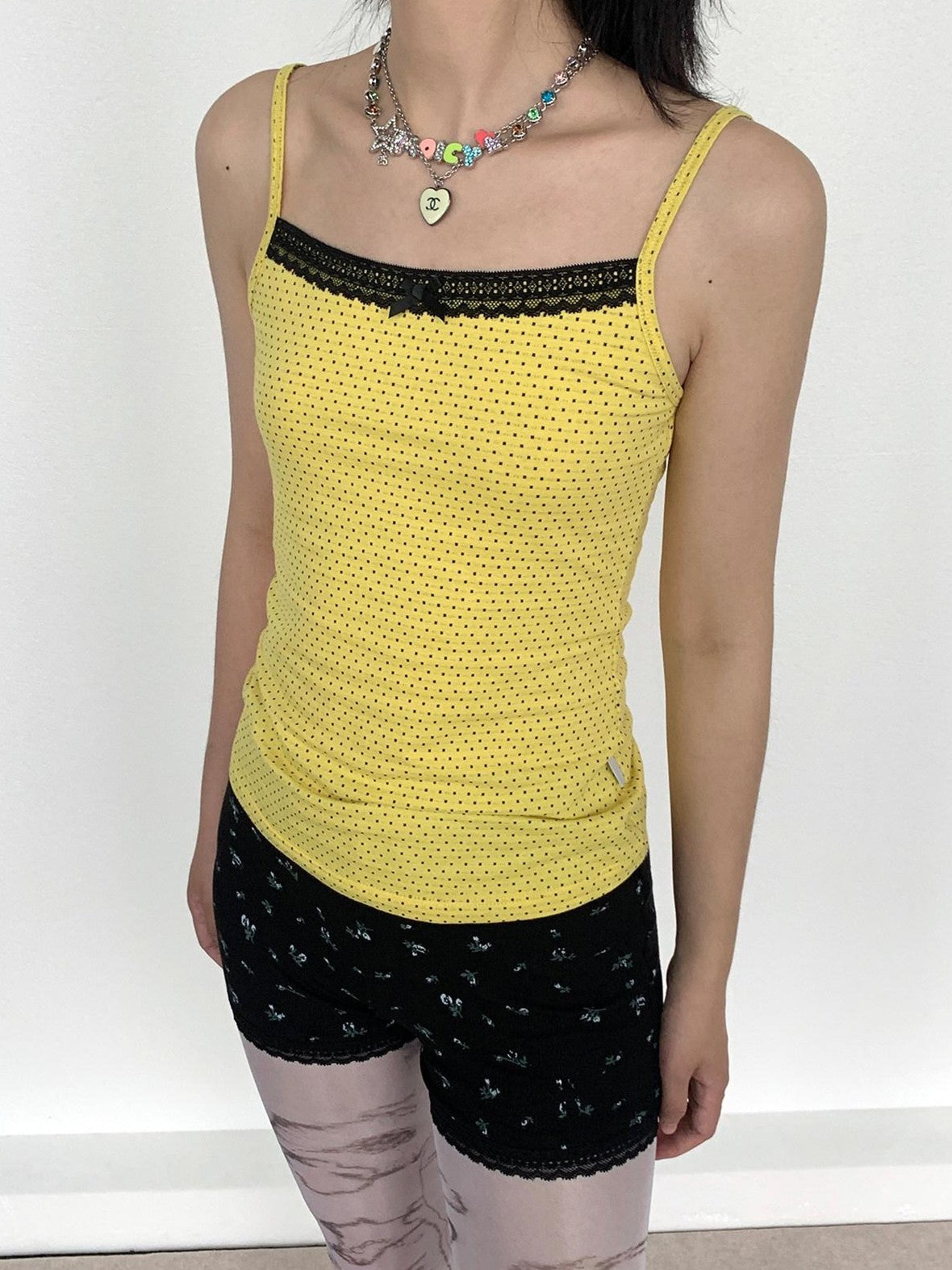 atrandom Black Floral Lace Natural Waist Slim Fit Women&