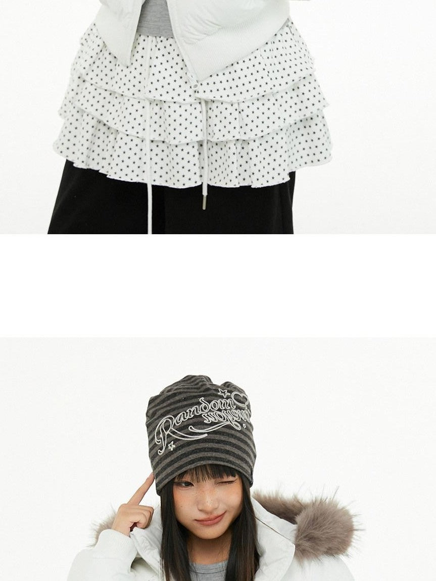 atrandom Cropped Fur Collar Detachable Hood Slim Fit Women&