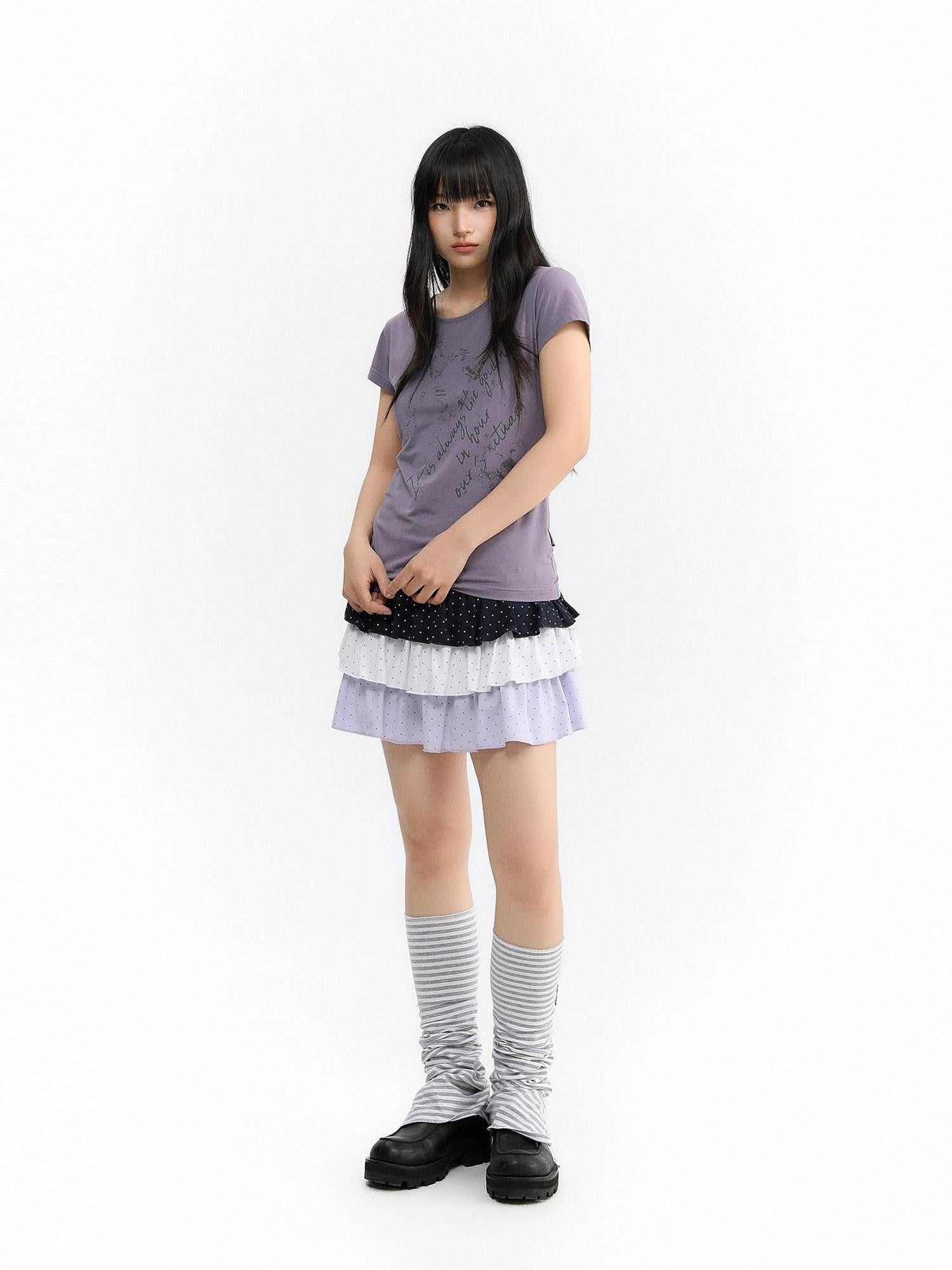 atrandom Cross Letter Print Slim Fit Women&