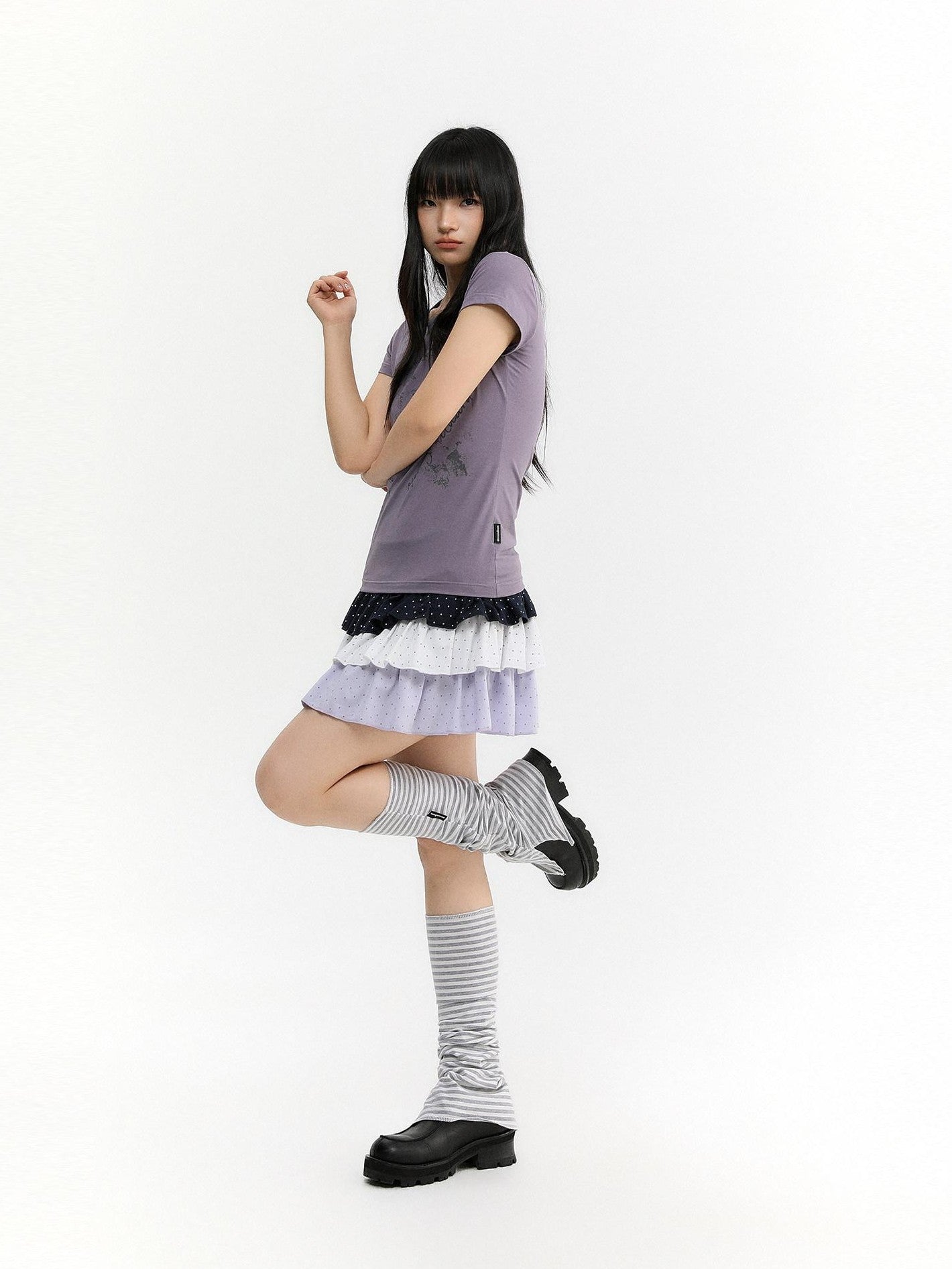atrandom Cross Letter Print Slim Fit Women&