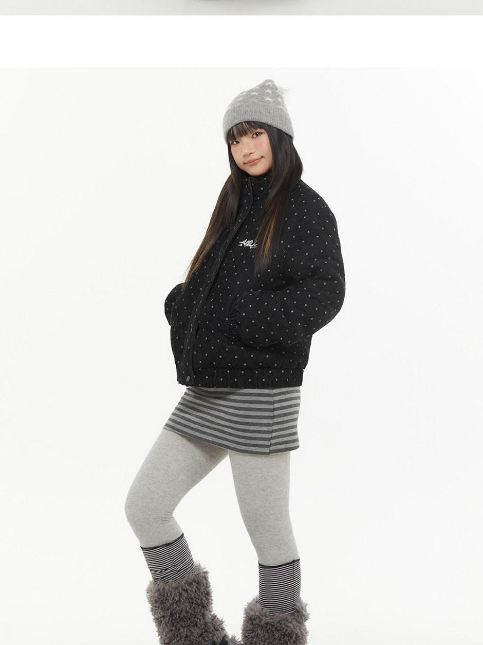 atrandom Dark Gray Zebra Stripe Spliced Brushed Fleece Women&