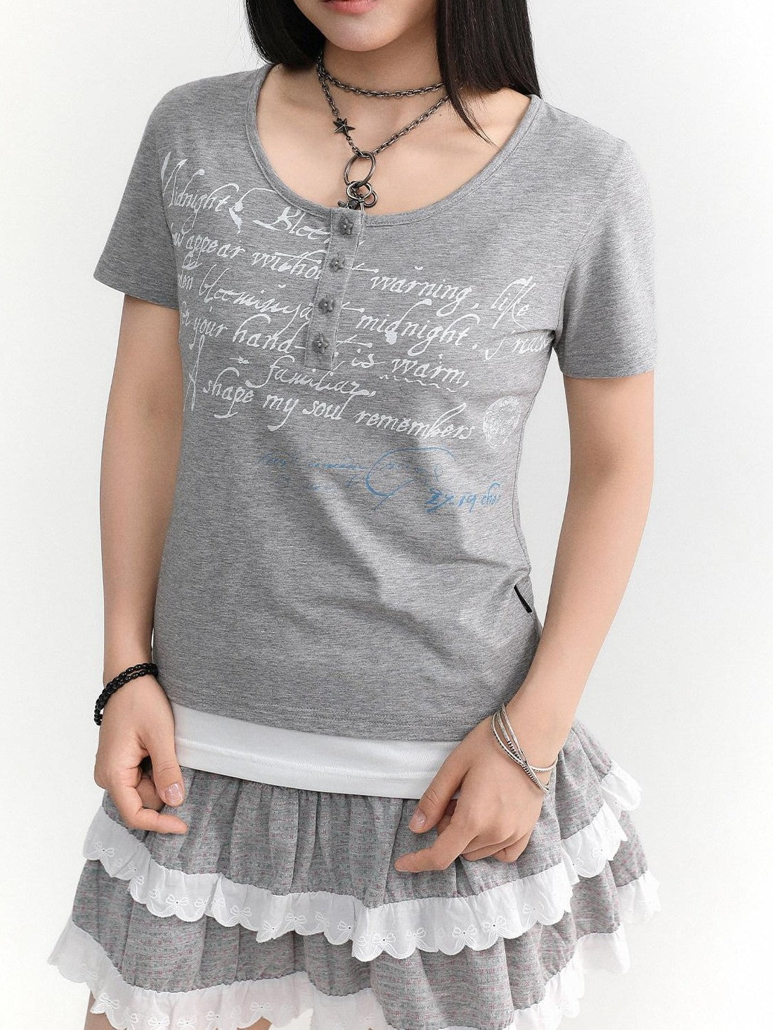 atrandom Handwritten Letter Print Panel Women&