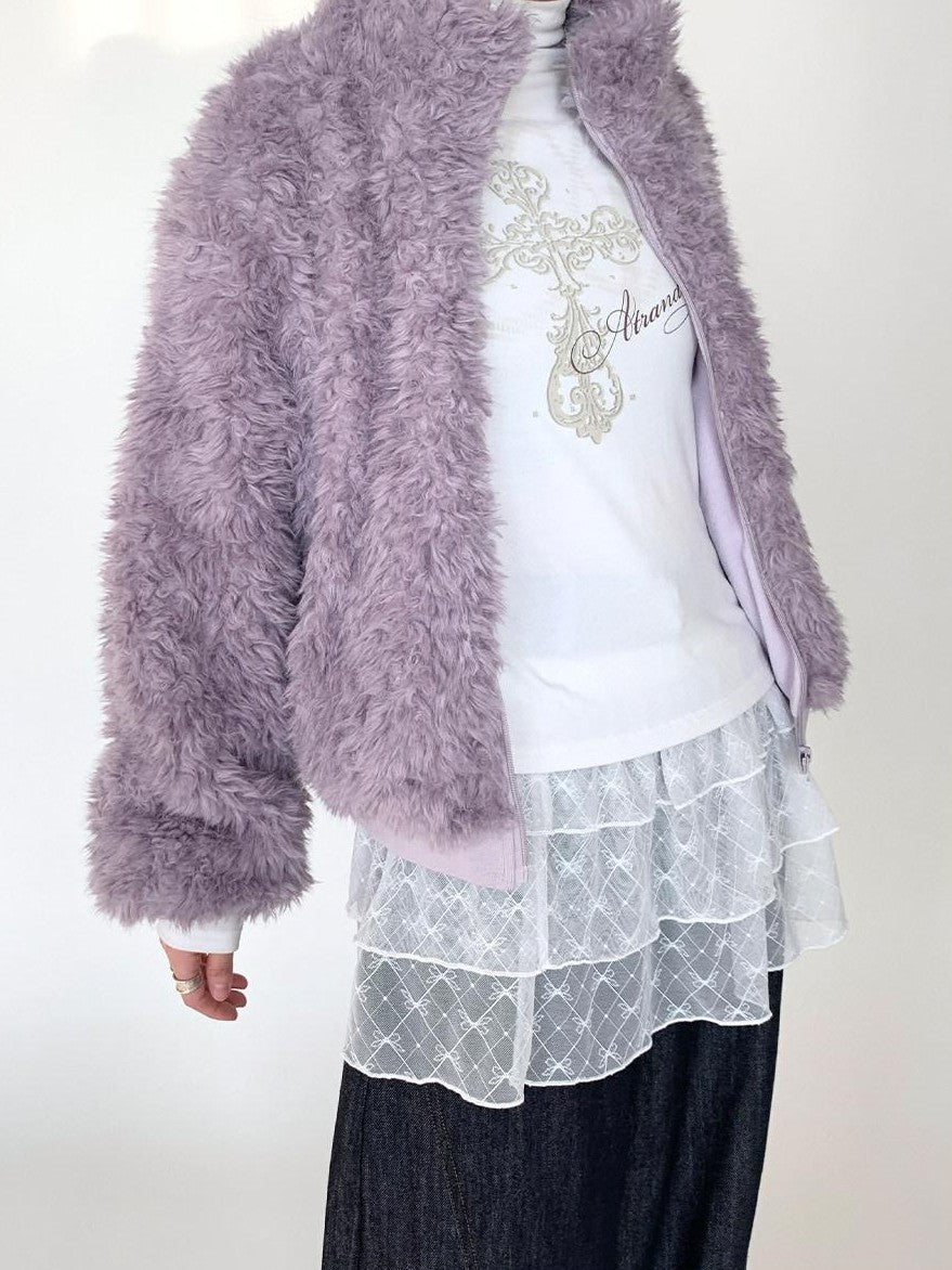 atrandom Jacquard Lace Bow Short Layered A Line Women&
