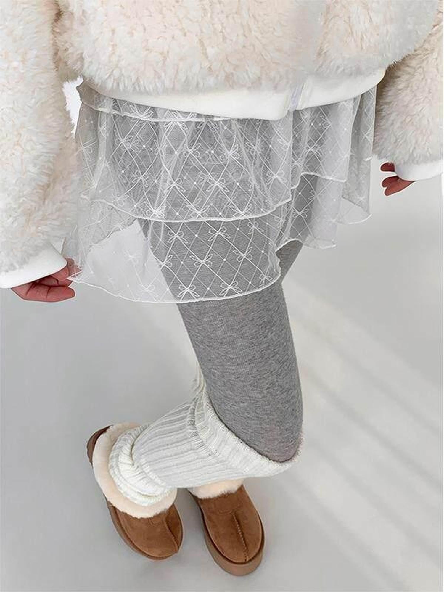atrandom Jacquard Lace Bow Short Layered A Line Women&