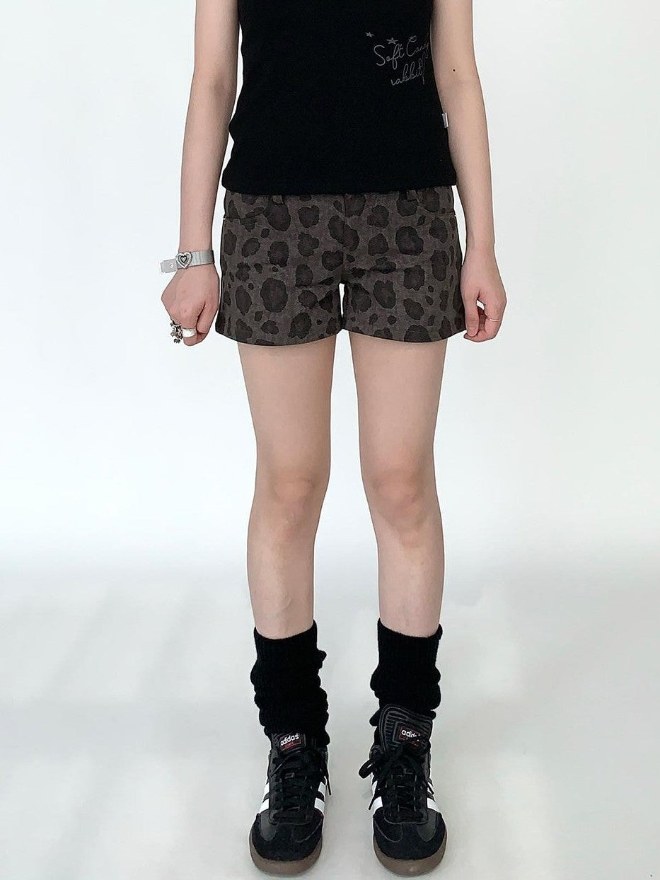 atrandom Leopard Print American Y2k Slim Fit Women&