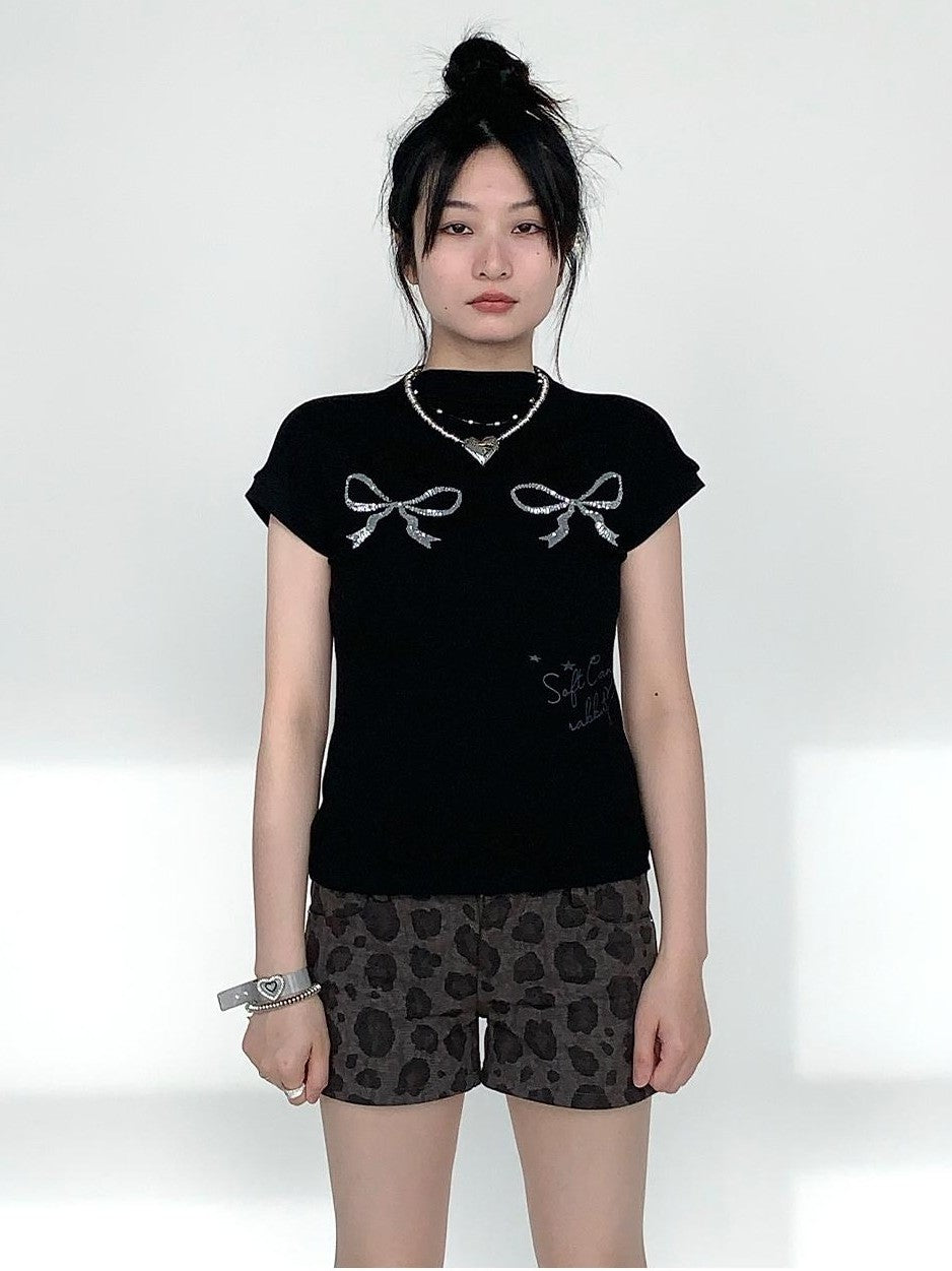 atrandom Leopard Print American Y2k Slim Fit Women&