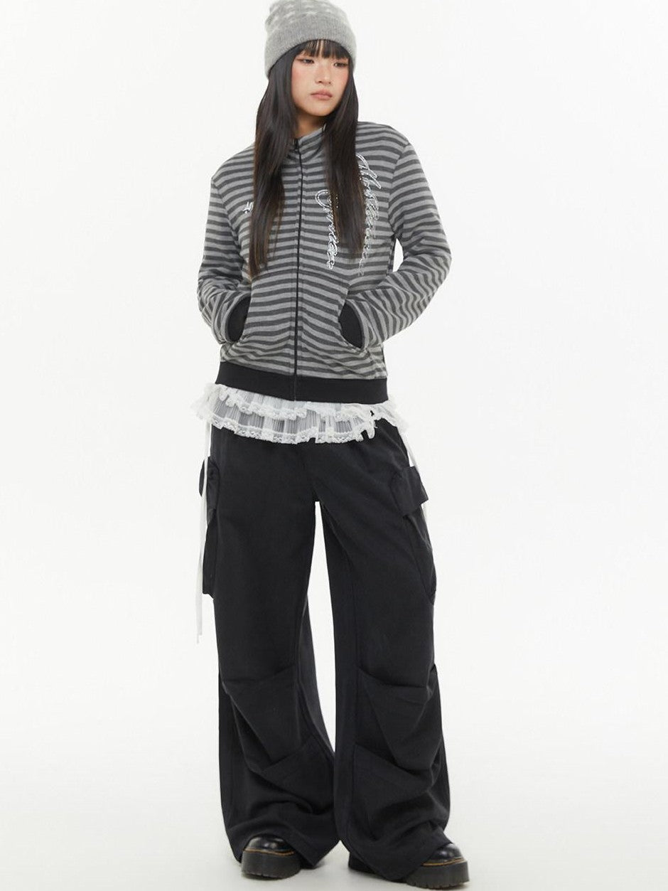 atrandom Pleated Multi Pocket Washed Cargo Women&