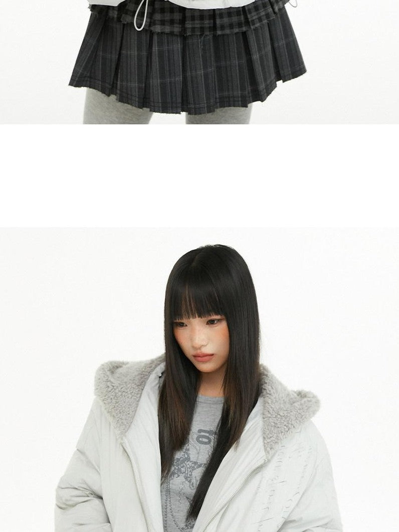 atrandom Plush Letter Print Oversized Dropped Shoulder Women&