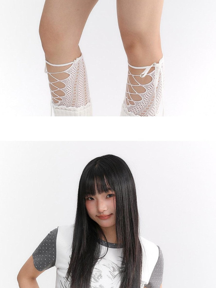 atrandom Polka Dot Spliced Pleated Elastic Waist Women&