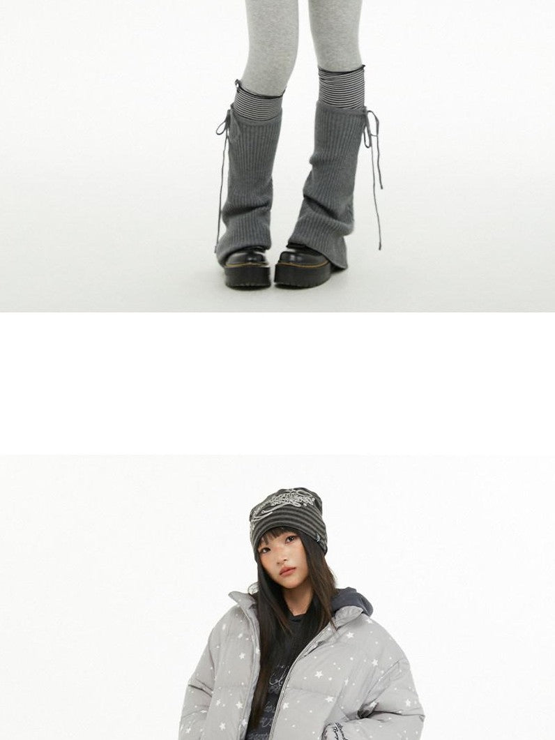atrandom Puffer Embroidered Star Print Women&