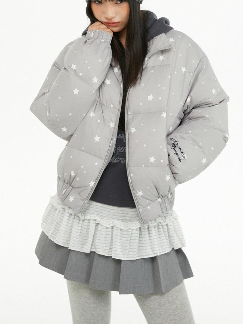 atrandom Puffer Embroidered Star Print Women&