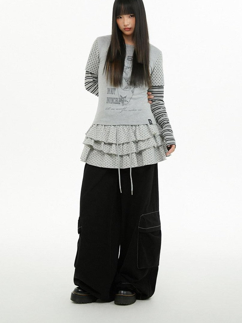 atrandom Star Print Pleated Women&