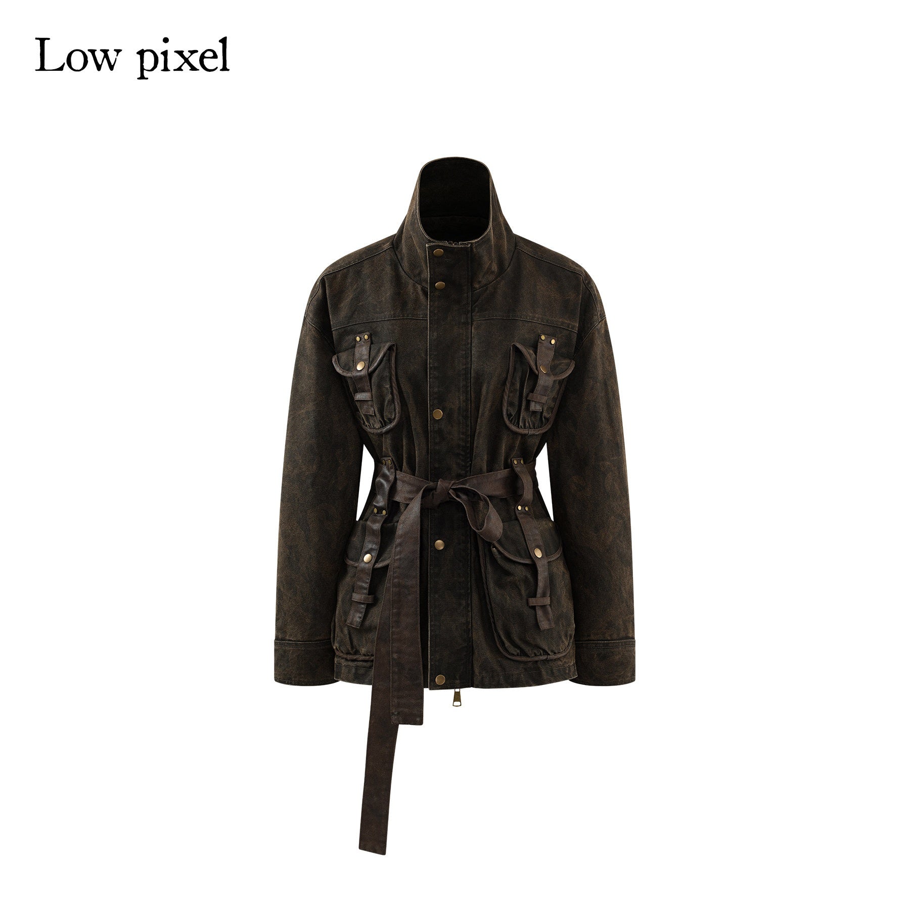 Low_pixel_Insulated_Utility_Slim_Multi_Pocket_Stand_Collar_Women_Cropped_Jackets_MISSTT