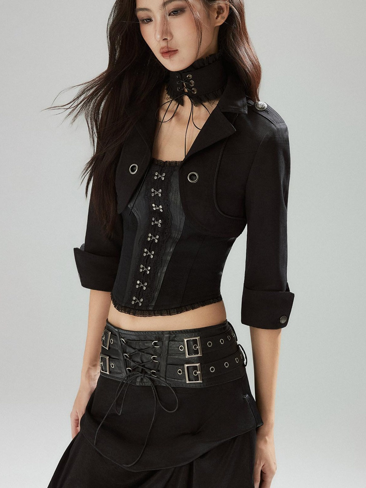 Low pixel Zipper Slim Fit Cotton Streetwear Black Short No Padding Tube Tops