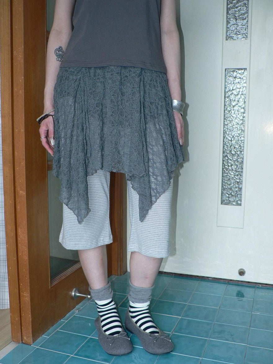 ang project Gray Patchwork Gathered Irregular Layered A Line Women&