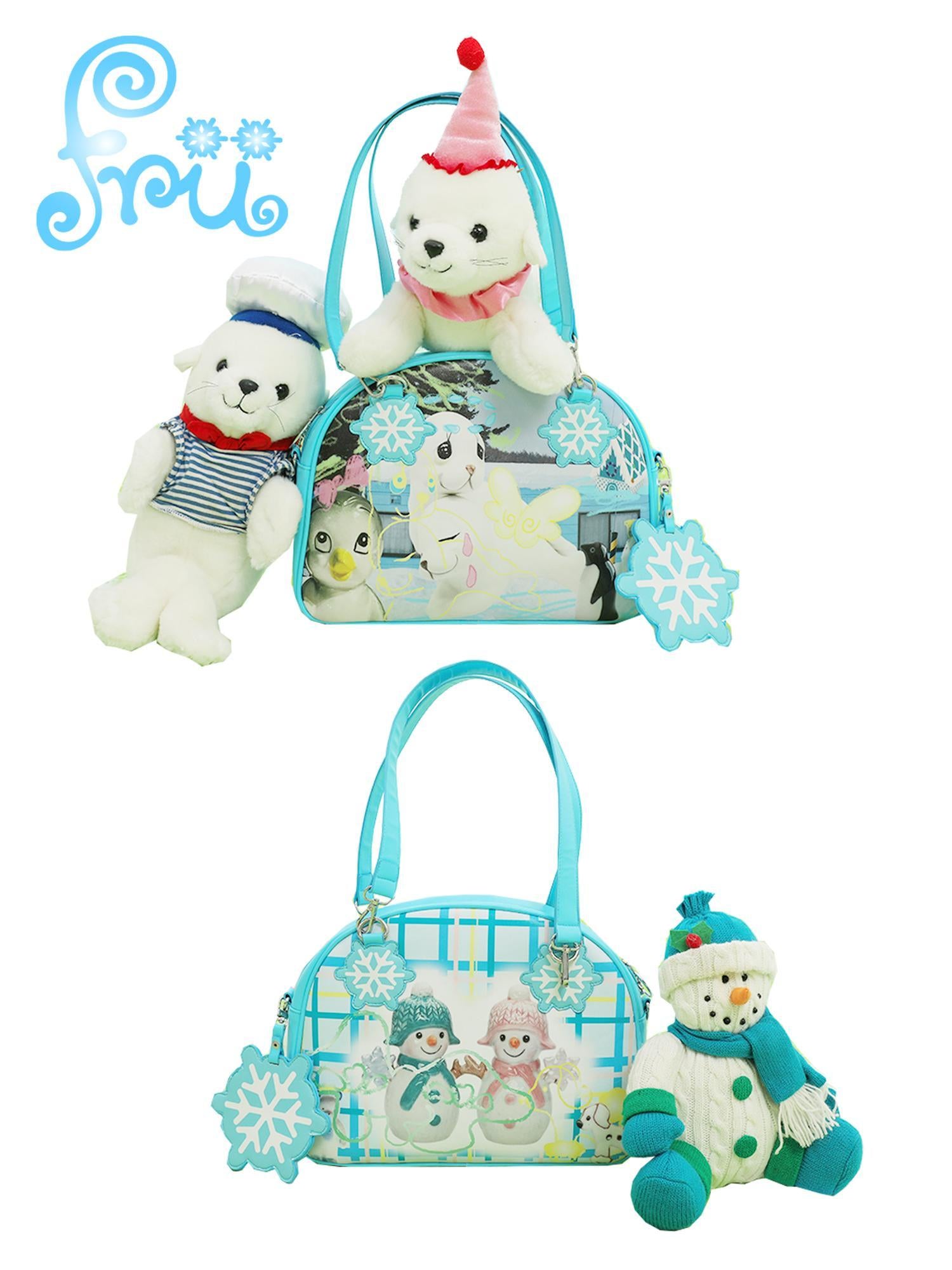 Frufru Gulu Snowman Print Pu Crossbody Bag Winter Edition