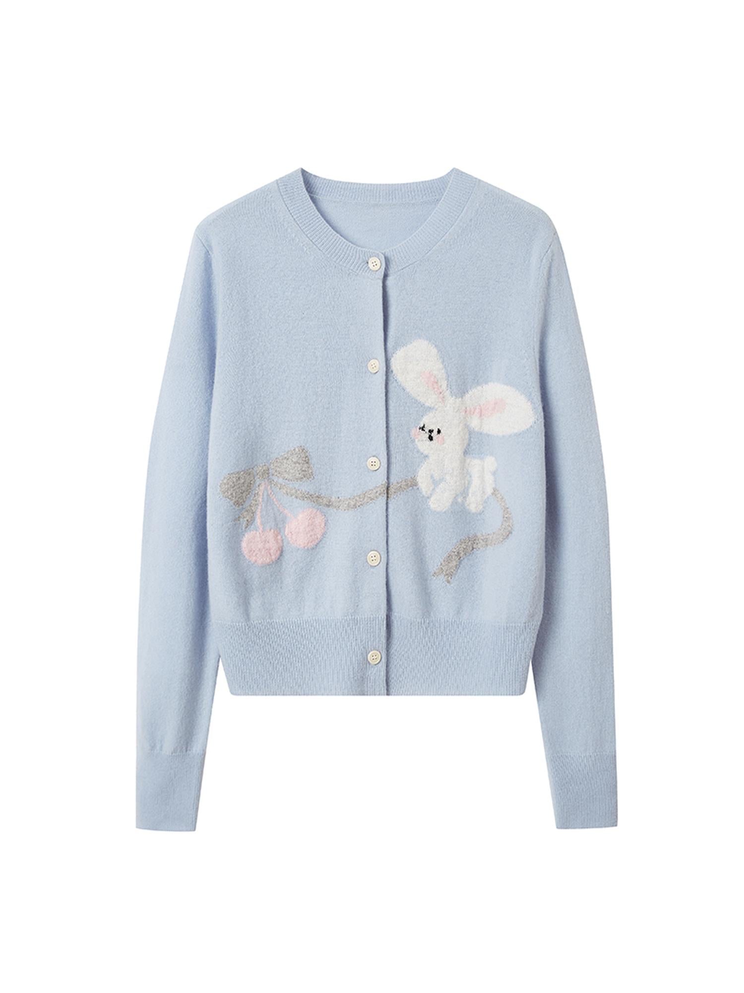 DIDDI MODA Sweet Bunny Cherry Knit Cardigan