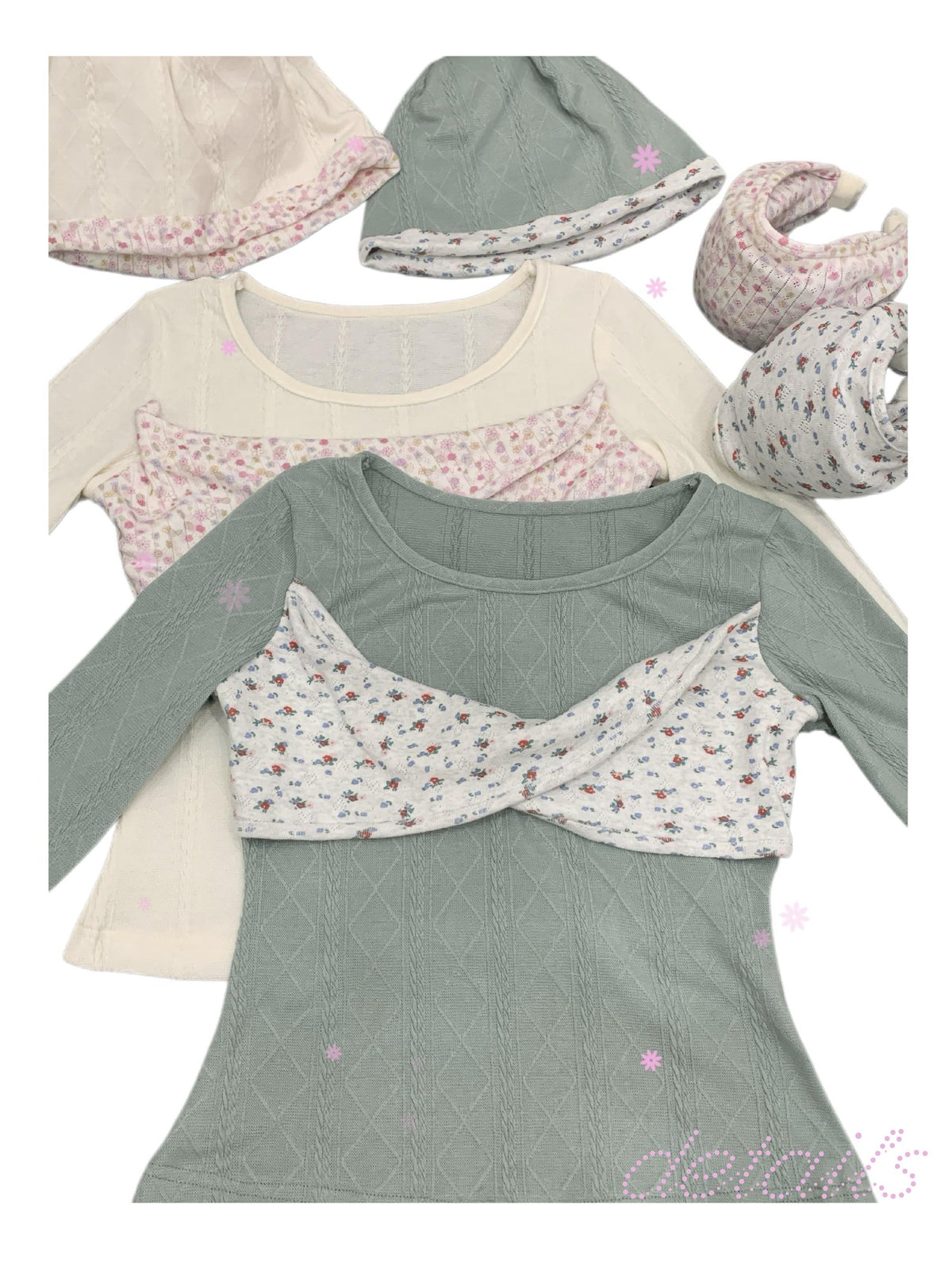 bae bi Floral Patchwork Knit Women&