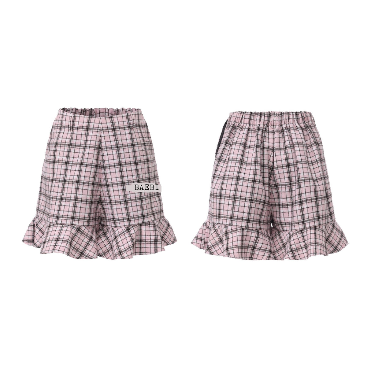 bae_bi_Pink_Plaid_Bow_Tie_Knit_Collared_Women&