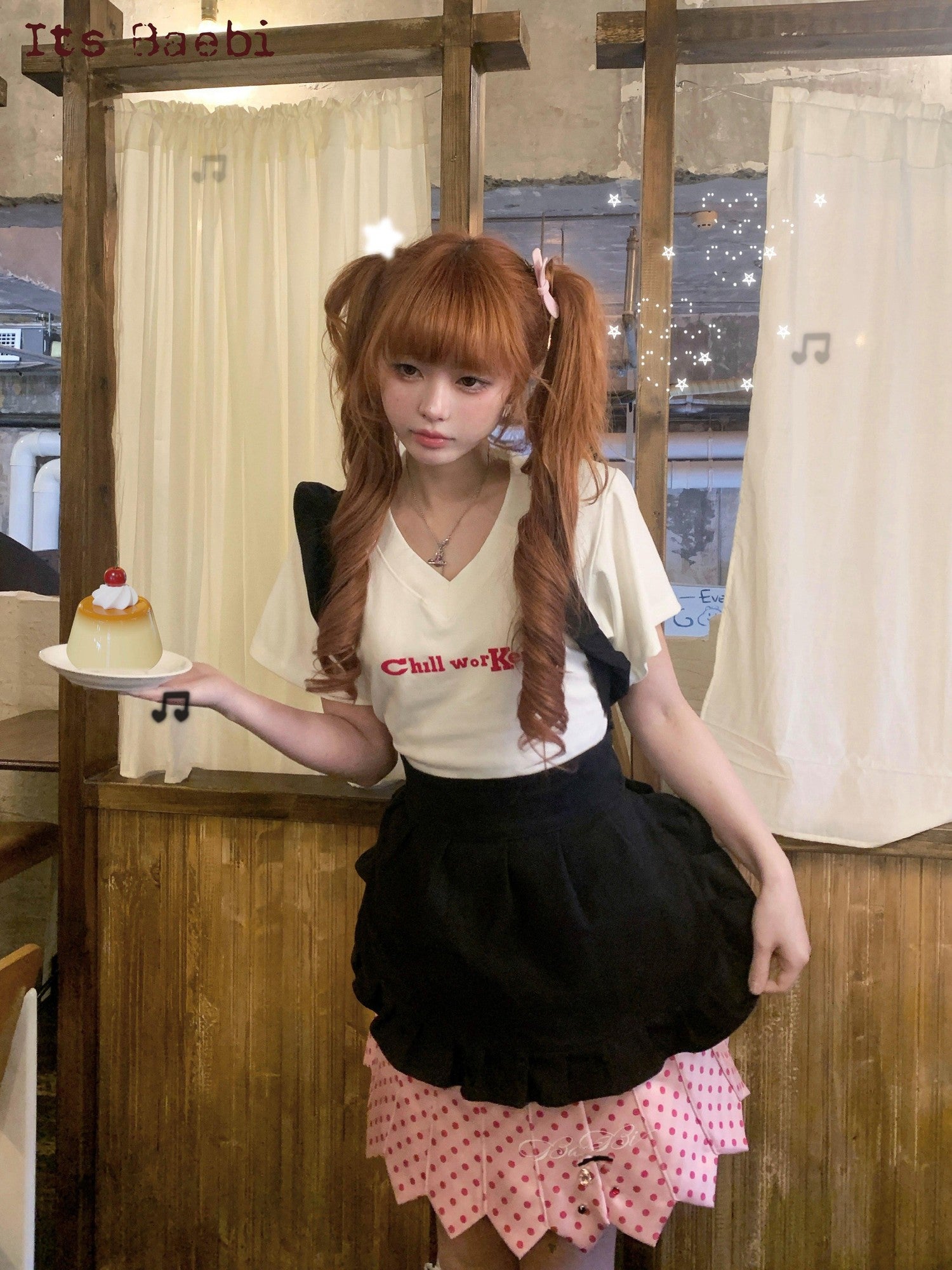 bae bi Ruffled Cross Back Pinafore Lined Elastic Waist Women&