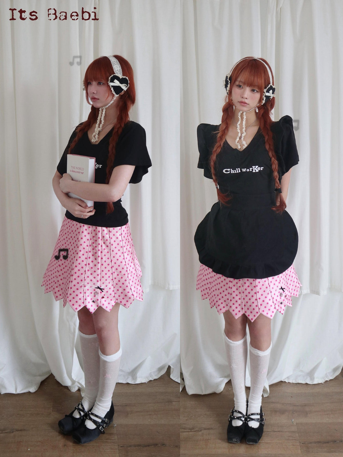 bae bi Ruffled Cross Back Pinafore Lined Elastic Waist Women&
