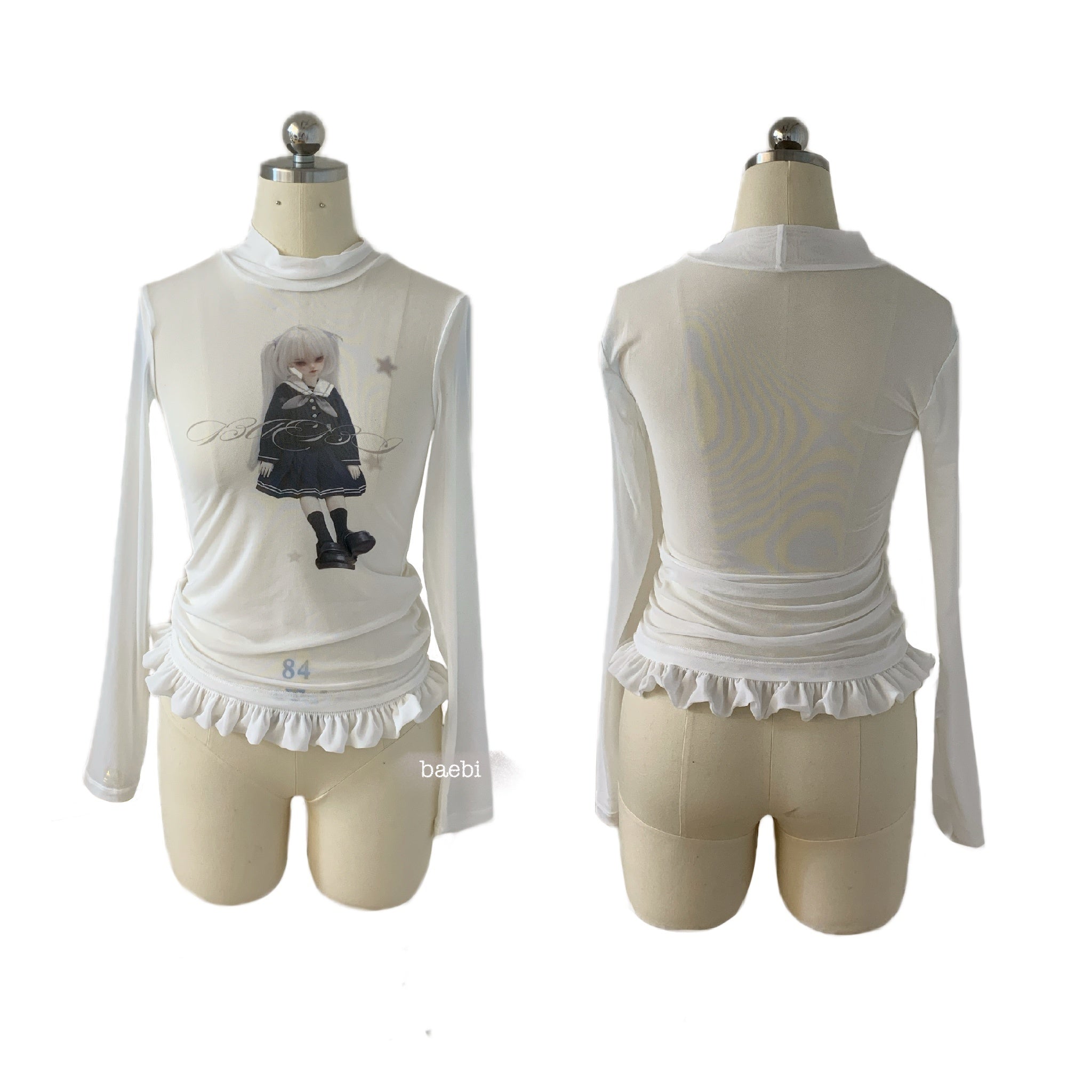 bae_bi_Sheer_Mesh_Star_And_Cross_Print_Women&