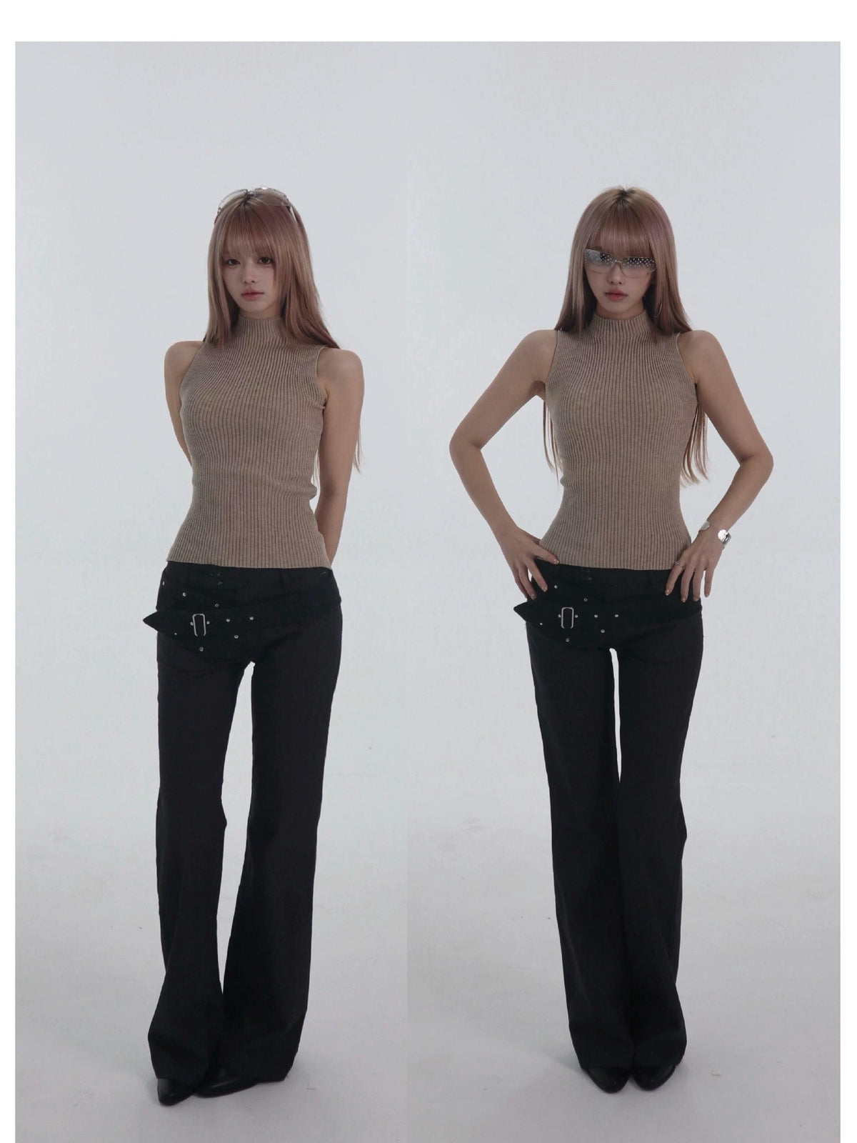 bae bi Washed Denim Low Waist Slimming Women&