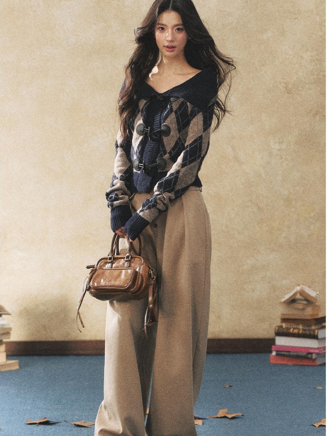 7Shiftin Comfortable Natural Waist Button Front Casual Khaki Women Wide Leg Pants