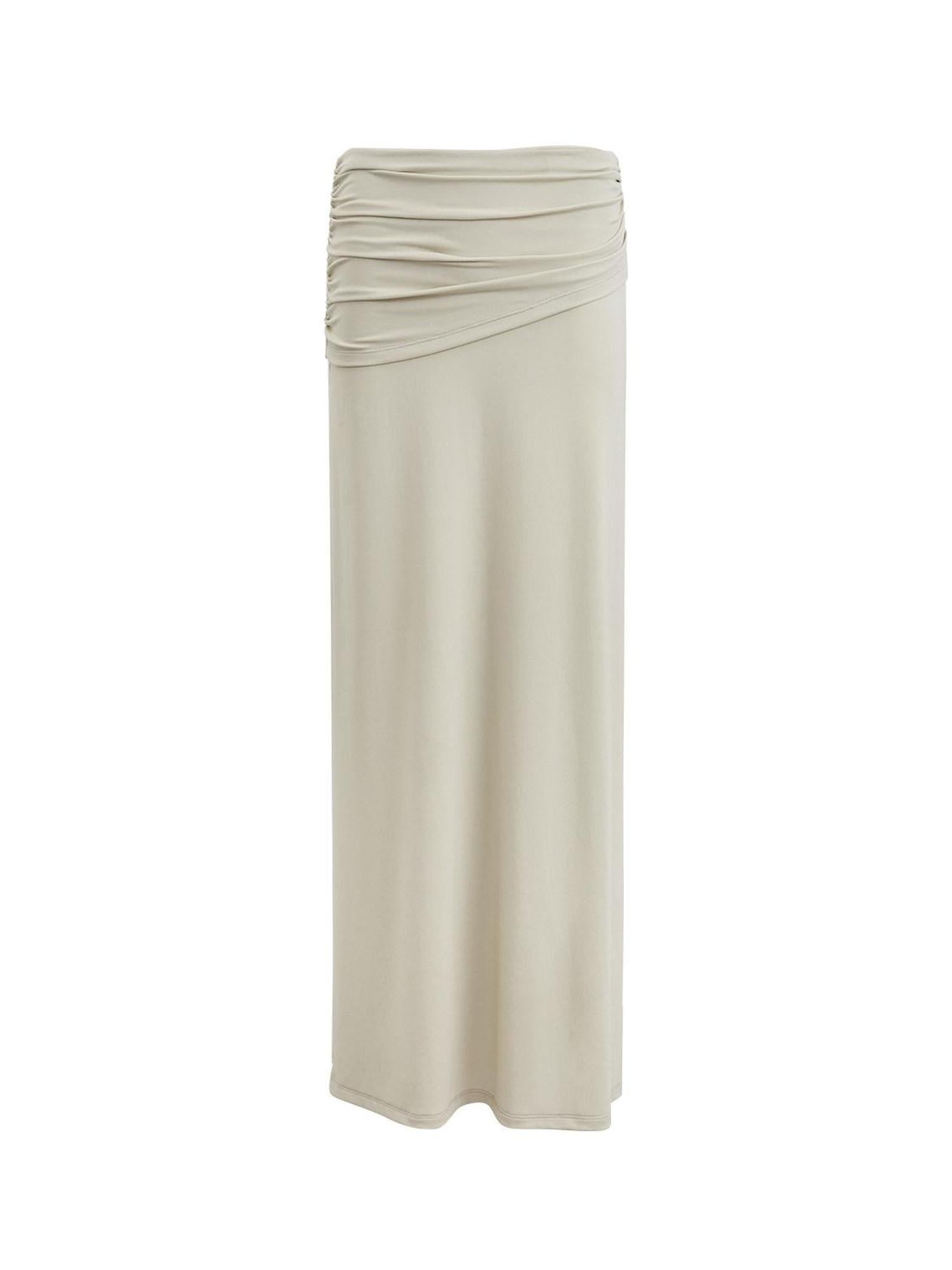 RUN TO THE FUTURE Lyocell Stretch Ruched Princess Midwaist Women City Commute Maxi Skirts