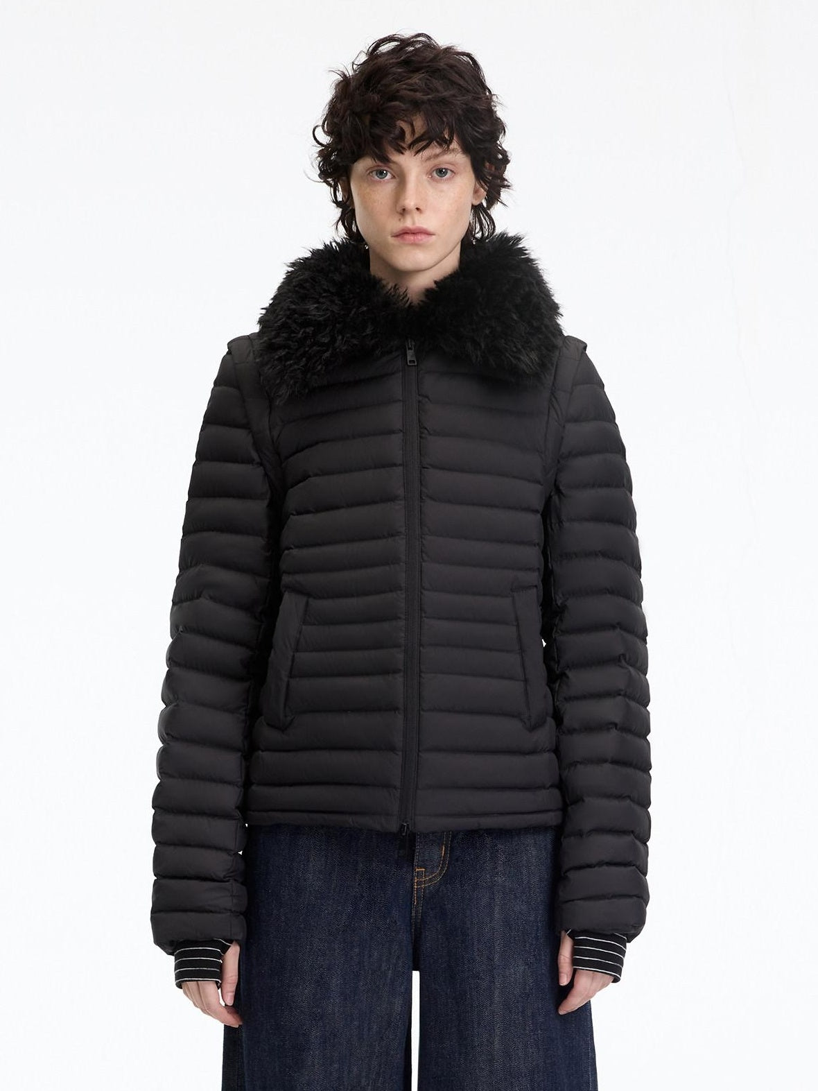 RUN TO THE FUTURE 90% White Duck Down Thick Slim Casual Turn Collar Ladies Down Jackets
