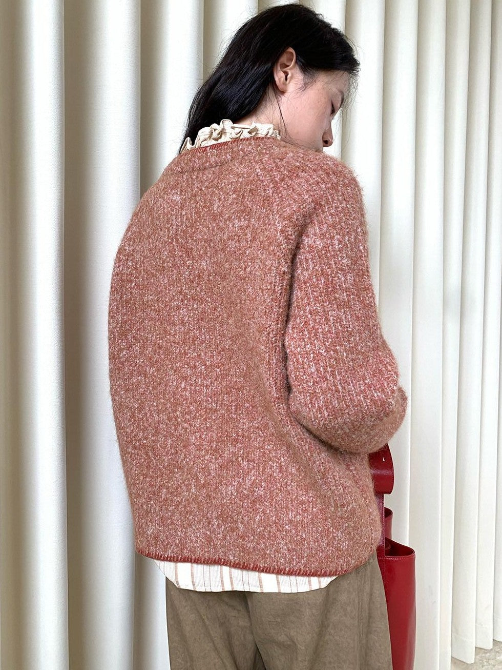 Dorydory Raspberry Contrast Speckled Loose Fit Women&