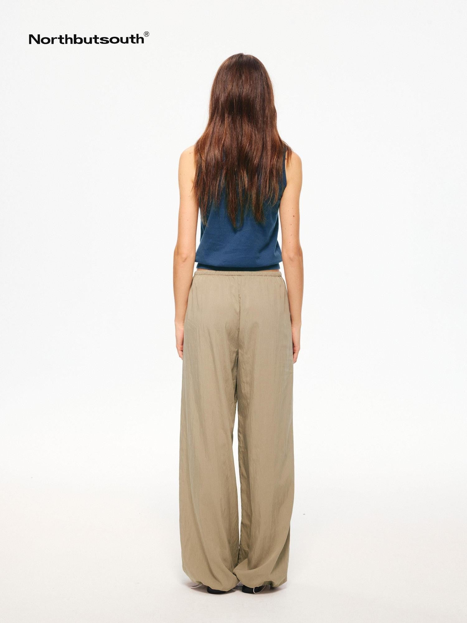Northbutsouth Black Cooling Elastic Waist Tapered Women&