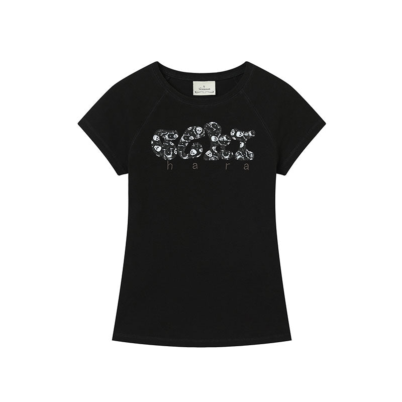 Achihara 2025 New Black & Gray Summer Short Sleeve T-Shirt