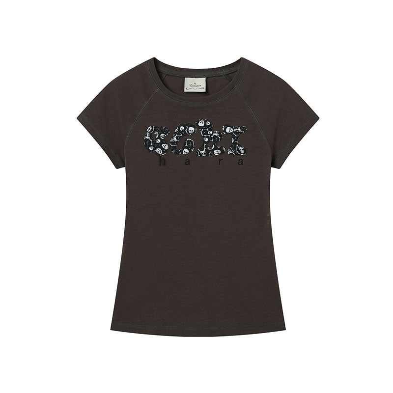 Achihara 2025 New Black & Gray Summer Short Sleeve T-Shirt
