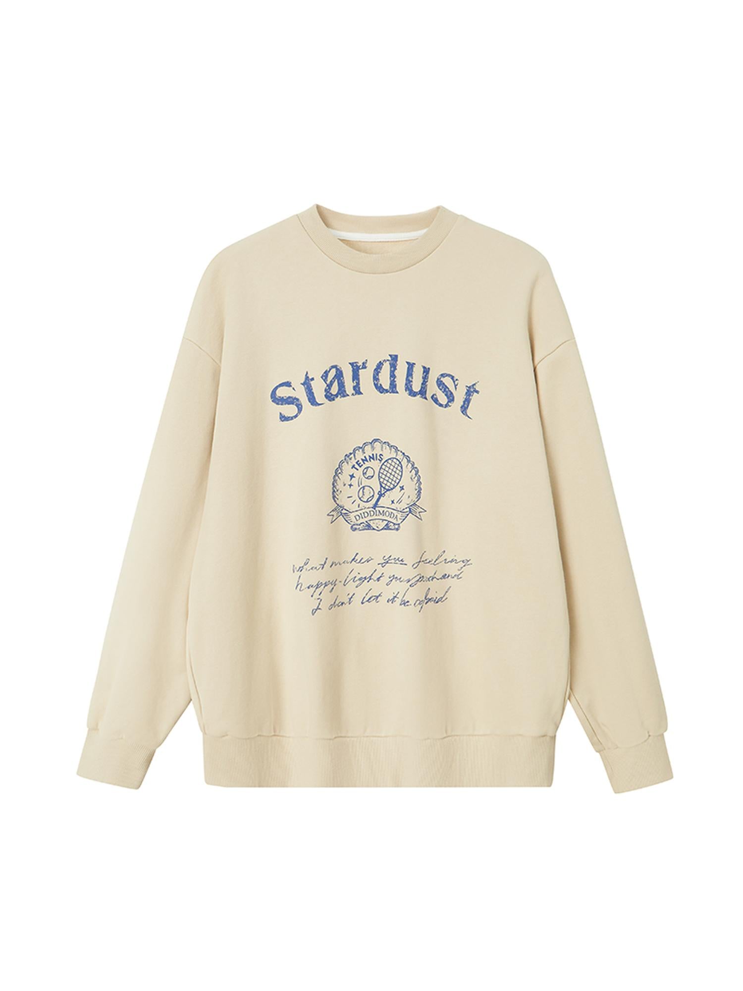 DIDDI MODA Tennis Shell Hand Drawn Slim Fit Fall Cotton Sweatshirt