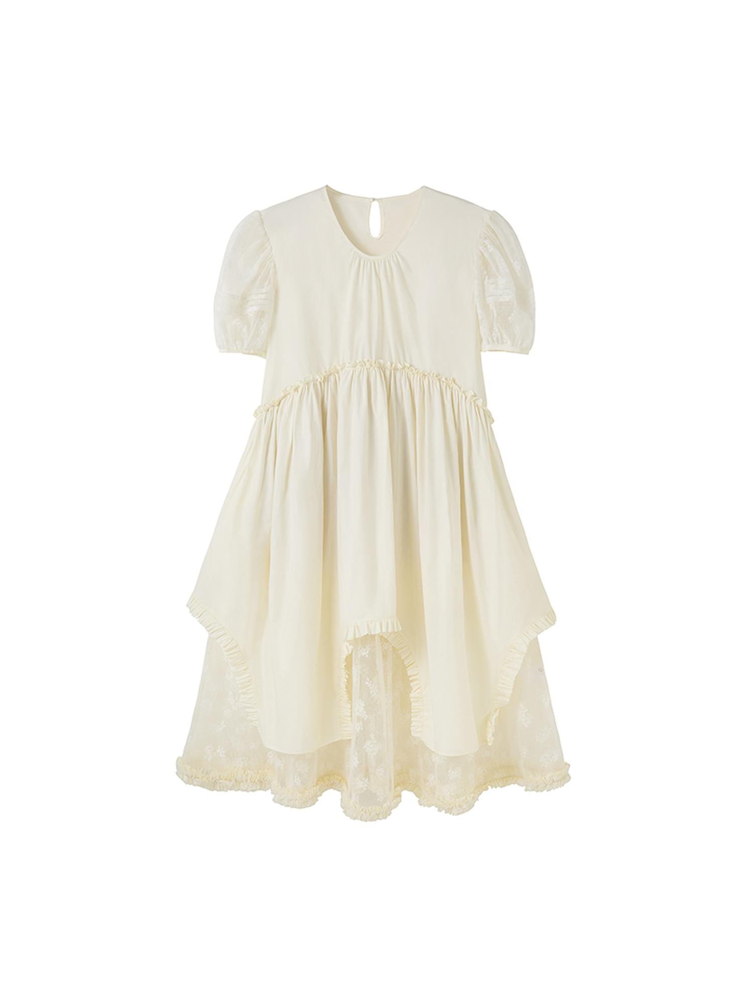 DIDDI MODA Sweetheart Lace Hem Shirt Dress