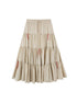 DIDDI MODA Casual Khaki Tiered A Line Skirt With Layered Ruffles