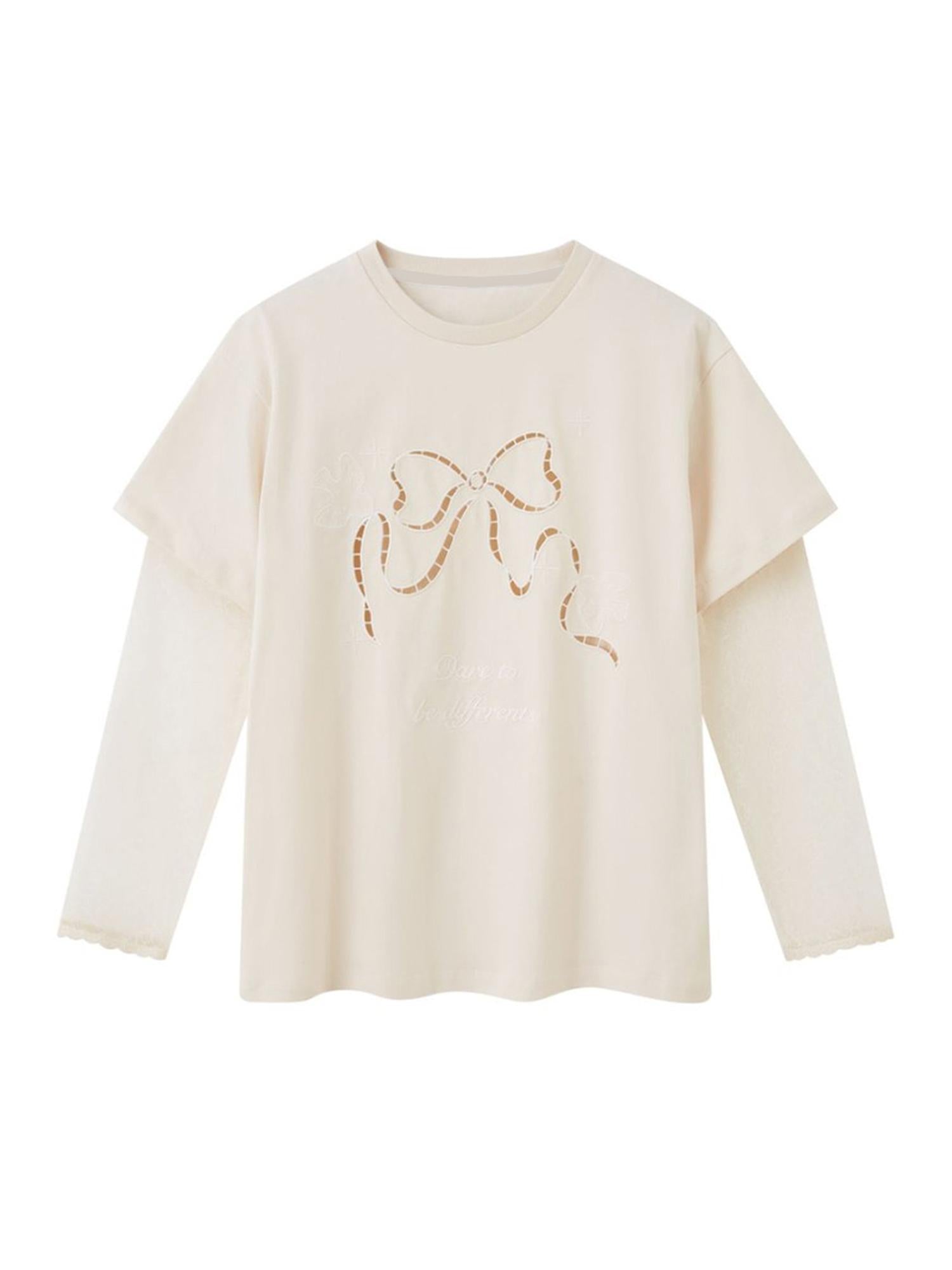 DIDDI MODA Elegant Bow Lace Short Sleeve Top