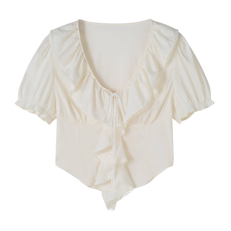 DIDDI MODA Summer Romance Layered Ruffle Crop Top