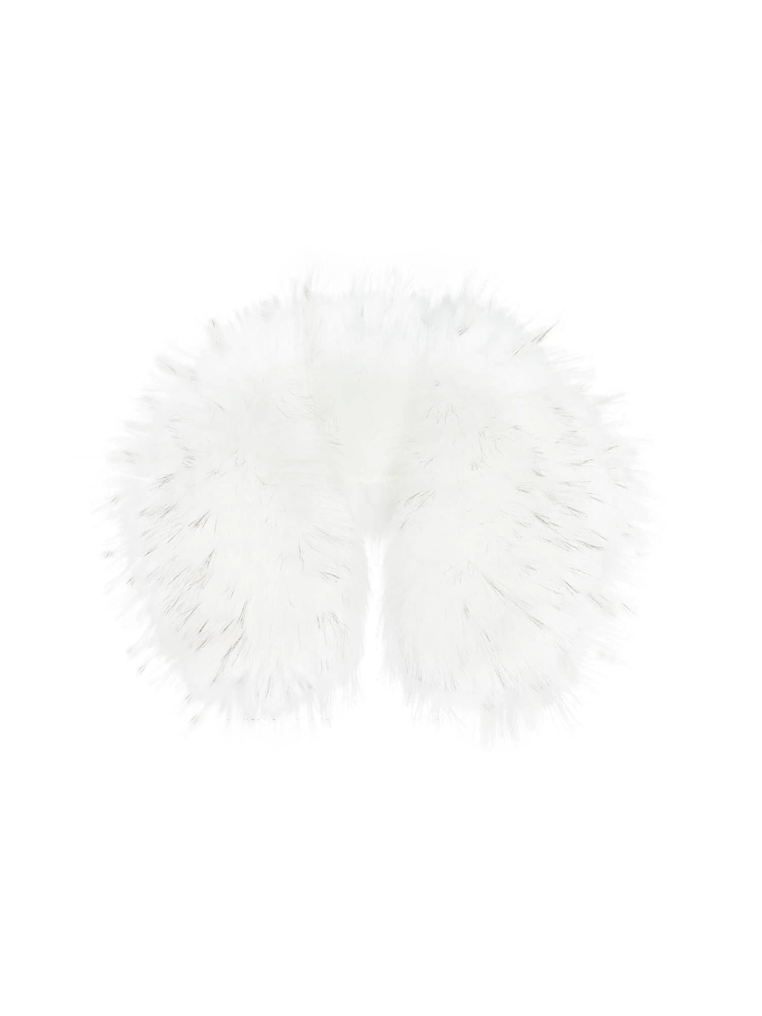 Black Detachable Faux Fur Cape Shoulder Coat Jacket