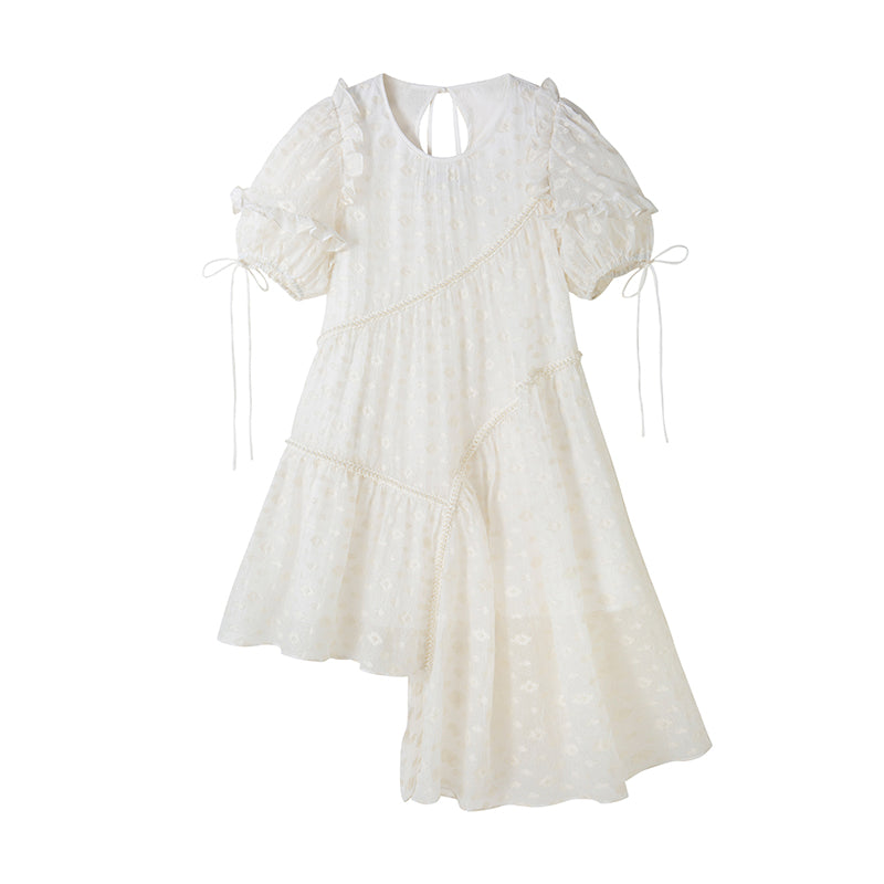 DIDDI MODA Lemon Mint Jacquard Asym Dress