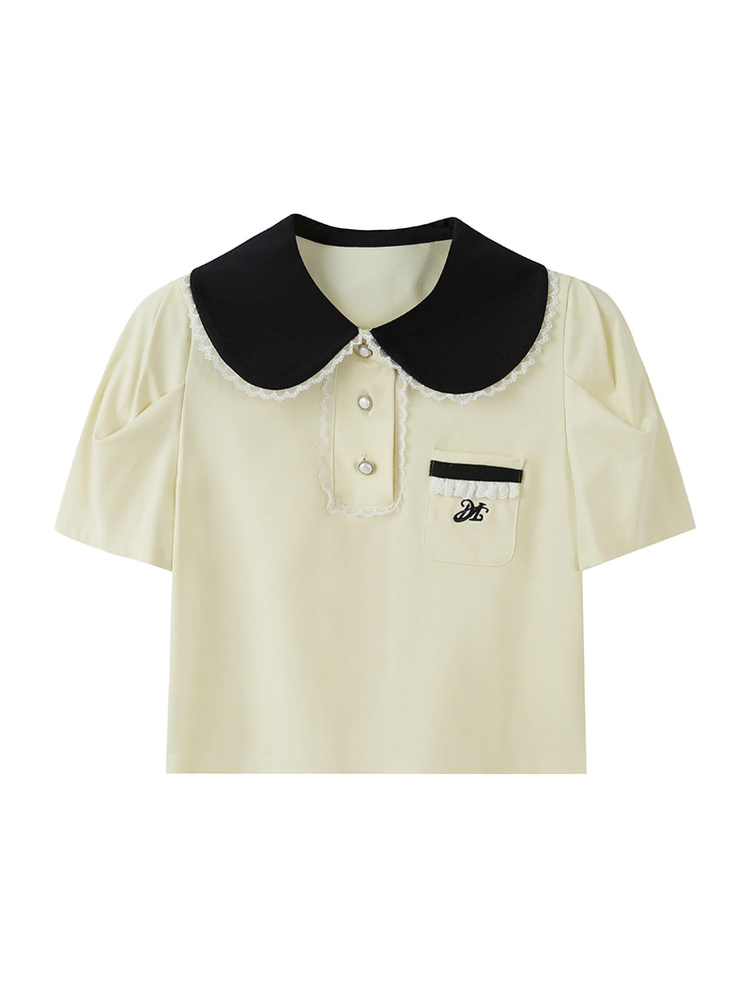 DIDDI MODA Balletcore Knit Set Soft Contrast Trim Top Skirt