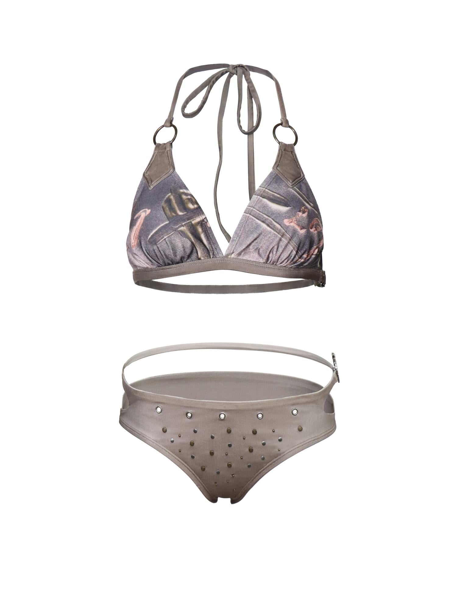 Tropical Graffiti Print Swim Set with Skirt ¡§C 3-Piece Swimwear