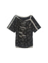 Vintage Y2K Collage Tee Asymmetrical Cut Out Top Retro Contrast Splicing
