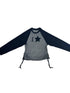 Color Block Raglan Long Sleeve Dot Print I Love T-Shirt