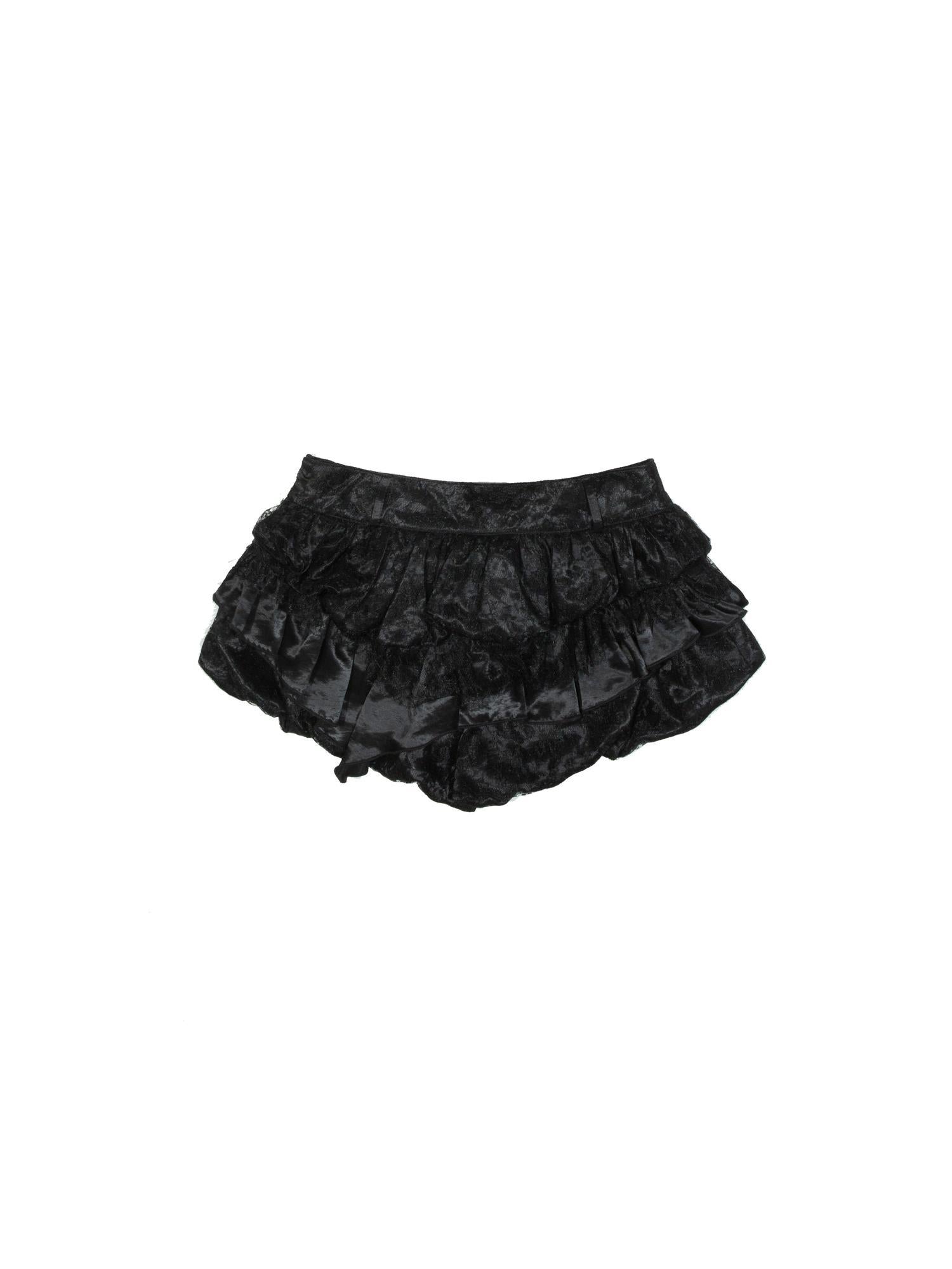 ARIADNAw Layered Lace Satin Punk Goth Bloomer Shorts