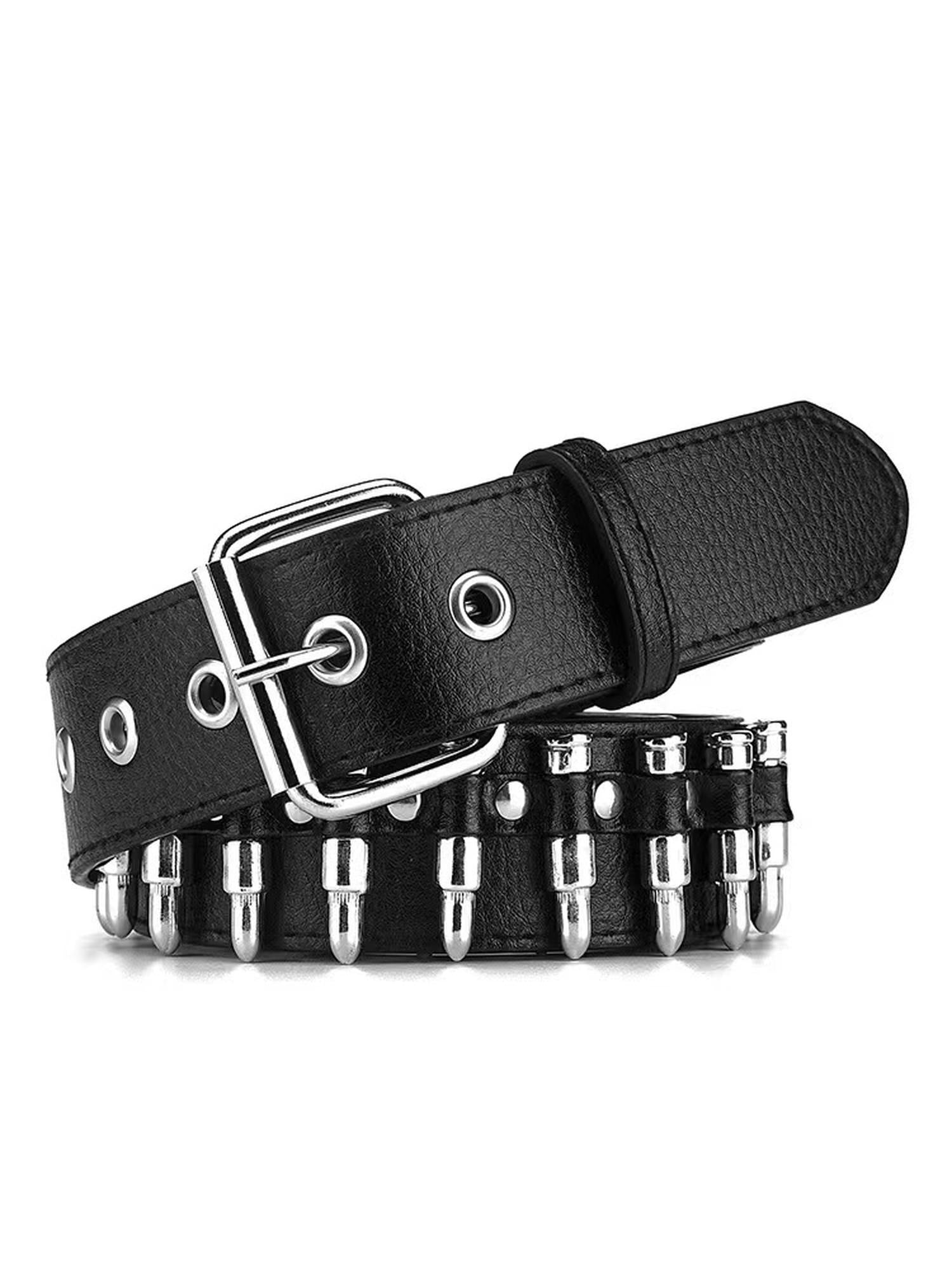 WSW WUSHENWU Gothic Street Style Bullet Belt Versatile Fashion Accessory