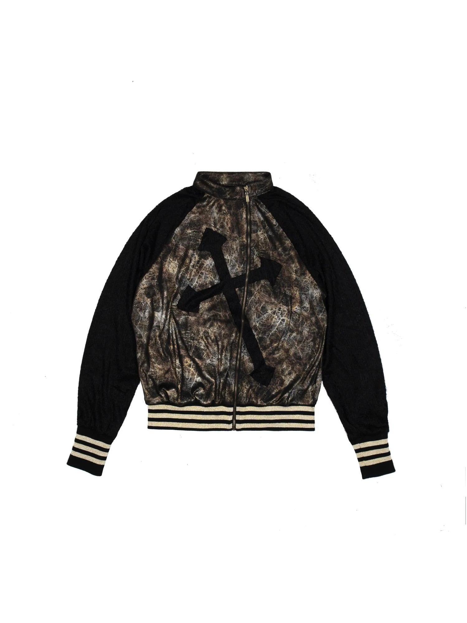Ariadna Cross Knit Sleeve Punk Streetwear